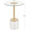image:imageDeco 79 Acrylic Plastic Side End Accent Table End Table with Elevated Base and Gold Stand Side Table 16 x 16 x 23 ClearSide Table 16 x 16 x 22