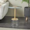 image:imageDeco 79 Acrylic Plastic Side End Accent Table End Table with Elevated Base and Gold Stand Side Table 16 x 16 x 23 ClearSide Table 16 x 16 x 22