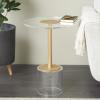 image:imageDeco 79 Acrylic Plastic Side End Accent Table End Table with Elevated Base and Gold Stand Side Table 16 x 16 x 23 ClearSide Table 16 x 16 x 23