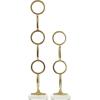 image:imageDeco 79 Aluminum Metal Abstract Decorative Sculpture Stacked Geometric Rings Home Decor Statues with White Marble Bases Set of 2 Accent Figurines 28 19H GoldGold
