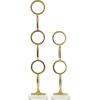 image:imageDeco 79 Aluminum Metal Abstract Decorative Sculpture Stacked Geometric Rings Home Decor Statues with White Marble Bases Set of 2 Accent Figurines 28 19H GoldGold