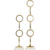 image:imageDeco 79 Aluminum Metal Abstract Decorative Sculpture Stacked Geometric Rings Home Decor Statues with White Marble Bases Set of 2 Accent Figurines 28 19H GoldGold