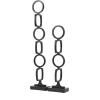 image:imageDeco 79 Aluminum Metal Abstract Decorative Sculpture Stacked Geometric Rings Home Decor Statues with White Marble Bases Set of 2 Accent Figurines 28 19H GoldBlack