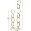 image:imageDeco 79 Aluminum Metal Abstract Decorative Sculpture Stacked Geometric Rings Home Decor Statues with White Marble Bases Set of 2 Accent Figurines 28 19H GoldGold