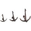 image:imageDeco 79 Aluminum Metal Anchor Decorative Sculpture Weathered Home Decor Statues with Hanging Hook Set of 3 Accent Figurines 14 11 8H Copper