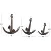 image:imageDeco 79 Aluminum Metal Anchor Decorative Sculpture Weathered Home Decor Statues with Hanging Hook Set of 3 Accent Figurines 14 11 8H Copper