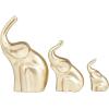 image:imageDeco 79 Aluminum Metal Elephant Decorative Sculpture Home Decor Statues Set of 3 Accent Figurines 12 8 5H Gold
