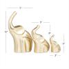 image:imageDeco 79 Aluminum Metal Elephant Decorative Sculpture Home Decor Statues Set of 3 Accent Figurines 12 8 5H Gold