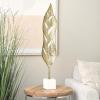 image:imageDeco 79 Aluminum Metal Leaf Decorative Sculpture Tall Textured Cutout Home Decor Statue with White Marble Base Accent Figurine 7 x 4 x 35 Gold7 x 4 x 35