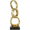 image:imageDeco 79 Ceramic Abstract Decorative Sculpture Interlocked Ring Home Decor Statue with Black Base Accent Figurine 5 x 5 x 15 SilverGold