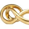 image:imageDeco 79 Ceramic Abstract Decorative Sculpture Interlocked Ring Home Decor Statue with Black Base Accent Figurine 5 x 5 x 15 SilverGold