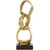 image:imageDeco 79 Ceramic Abstract Decorative Sculpture Interlocked Ring Home Decor Statue with Black Base Accent Figurine 5 x 5 x 15 SilverGold