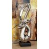 image:imageDeco 79 Ceramic Abstract Decorative Sculpture Swirl Home Decor Statue with Black Base Accent Figurine 7 x 4 x 18 SilverAntique Silver