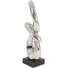 image:imageDeco 79 Ceramic Abstract Decorative Sculpture Swirl Home Decor Statue with Black Base Accent Figurine 7 x 4 x 18 SilverAntique Silver