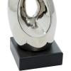 image:imageDeco 79 Ceramic Abstract Decorative Sculpture Swirl Home Decor Statue with Black Base Accent Figurine 7 x 4 x 18 SilverAntique Silver