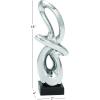 image:imageDeco 79 Ceramic Abstract Decorative Sculpture Swirl Home Decor Statue with Black Base Accent Figurine 7 x 4 x 18 SilverAntique Silver