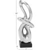 image:imageDeco 79 Ceramic Abstract Decorative Sculpture Swirl Home Decor Statue with Black Base Accent Figurine 7 x 4 x 18 SilverAntique Silver