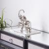 image:imageDeco 79 Ceramic Elephant Decorative Sculpture Home Decor Statue Accent Figurine 11 x 2 x 14 SilverSilver