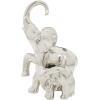 image:imageDeco 79 Ceramic Elephant Decorative Sculpture Home Decor Statue Accent Figurine 11 x 2 x 14 SilverSilver