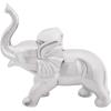 image:imageDeco 79 Ceramic Elephant Decorative Sculpture Home Decor Statue Accent Figurine 11 x 2 x 14 SilverSilver