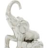 image:imageDeco 79 Ceramic Elephant Decorative Sculpture Home Decor Statue Accent Figurine 11 x 2 x 14 SilverSilver