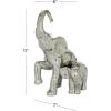 image:imageDeco 79 Ceramic Elephant Decorative Sculpture Home Decor Statue Accent Figurine 11 x 2 x 14 SilverSilver