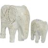 image:imageDeco 79 Ceramic Elephant Decorative Sculpture Home Decor Statue Accent Figurine 11 x 2 x 14 SilverWhite