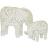 image:imageDeco 79 Ceramic Elephant Decorative Sculpture Home Decor Statue Accent Figurine 11 x 2 x 14 SilverWhite