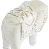 image:imageDeco 79 Ceramic Elephant Decorative Sculpture Home Decor Statue Accent Figurine 11 x 2 x 14 SilverWhite