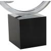 image:imageDeco 79 Glass Abstract Decorative Sculpture Ring Home Decor Statue with Clear Orbs and Black Square Base Accent Figurine 7 x 3 x 10 ClearClear