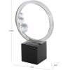 image:imageDeco 79 Glass Abstract Decorative Sculpture Ring Home Decor Statue with Clear Orbs and Black Square Base Accent Figurine 7 x 3 x 10 ClearClear