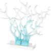 image:imageDeco 79 Glass Coral Decorative Sculpture Ombre Home Decor Statue with Clear Rectangle Base Accent Figurine 15 x 3 x 14 BlueBlue