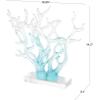 image:imageDeco 79 Glass Coral Decorative Sculpture Ombre Home Decor Statue with Clear Rectangle Base Accent Figurine 15 x 3 x 14 BlueBlue