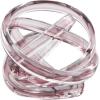image:imageDeco 79 Glass Geometric Decorative Sculpture Orb Home Decor Statues with Overlapping Rings and Ball Center Set of 3 Accent Figurines 4 4 3 H ClearPink