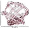 image:imageDeco 79 Glass Geometric Decorative Sculpture Orb Home Decor Statues with Overlapping Rings and Ball Center Set of 3 Accent Figurines 4 4 3 H ClearPink