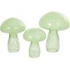 image:imageDeco 79 Glass Mushroom Decorative Sculpture Textured Home Decor Statues Set of 3 Accent Figurines 12 10 8H GreenGreen