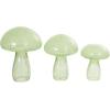 image:imageDeco 79 Glass Mushroom Decorative Sculpture Textured Home Decor Statues Set of 3 Accent Figurines 12 10 8H GreenGreen