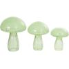 image:imageDeco 79 Glass Mushroom Decorative Sculpture Textured Home Decor Statues Set of 3 Accent Figurines 12 10 8H GreenGreen