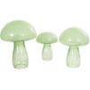 image:imageDeco 79 Glass Mushroom Decorative Sculpture Textured Home Decor Statues Set of 3 Accent Figurines 12 10 8H GreenGreen