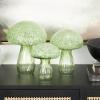 image:imageDeco 79 Glass Mushroom Decorative Sculpture Textured Home Decor Statues Set of 3 Accent Figurines 12 10 8H GreenGreen