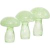 image:imageDeco 79 Glass Mushroom Decorative Sculpture Textured Home Decor Statues Set of 3 Accent Figurines 12 10 8H GreenGreen