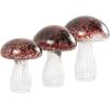 image:imageDeco 79 Glass Mushroom Decorative Sculpture Textured Home Decor Statues Set of 3 Accent Figurines 12 10 8H GreenRed
