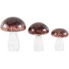 image:imageDeco 79 Glass Mushroom Decorative Sculpture Textured Home Decor Statues Set of 3 Accent Figurines 12 10 8H GreenRed