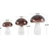 image:imageDeco 79 Glass Mushroom Decorative Sculpture Textured Home Decor Statues Set of 3 Accent Figurines 12 10 8H GreenRed