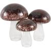 image:imageDeco 79 Glass Mushroom Decorative Sculpture Textured Home Decor Statues Set of 3 Accent Figurines 12 10 8H GreenRed