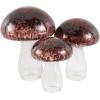 image:imageDeco 79 Glass Mushroom Decorative Sculpture Textured Home Decor Statues Set of 3 Accent Figurines 12 10 8H GreenRed