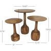 image:imageDeco 79 Mango Wood Handmade Side End Accent Table End Table with Elevated Bases Set of 3 Side Table 24 20 18 H Brown