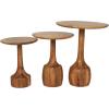 image:imageDeco 79 Mango Wood Handmade Side End Accent Table End Table with Elevated Bases Set of 3 Side Table 24 20 18 H Brown