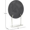image:imageDeco 79 Marble Abstract Decorative Sculpture Textured Disk Home Decor Statue with Silver Stand Accent Figurine 14 x 3 x 20 BlackSilver