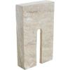 image:imageDeco 79 Marble Geometric Decorative Sculpture Rectangular Home Decor Statue with Arched Groove Interior Accent Figurine 6 x 2 x 11 Beige